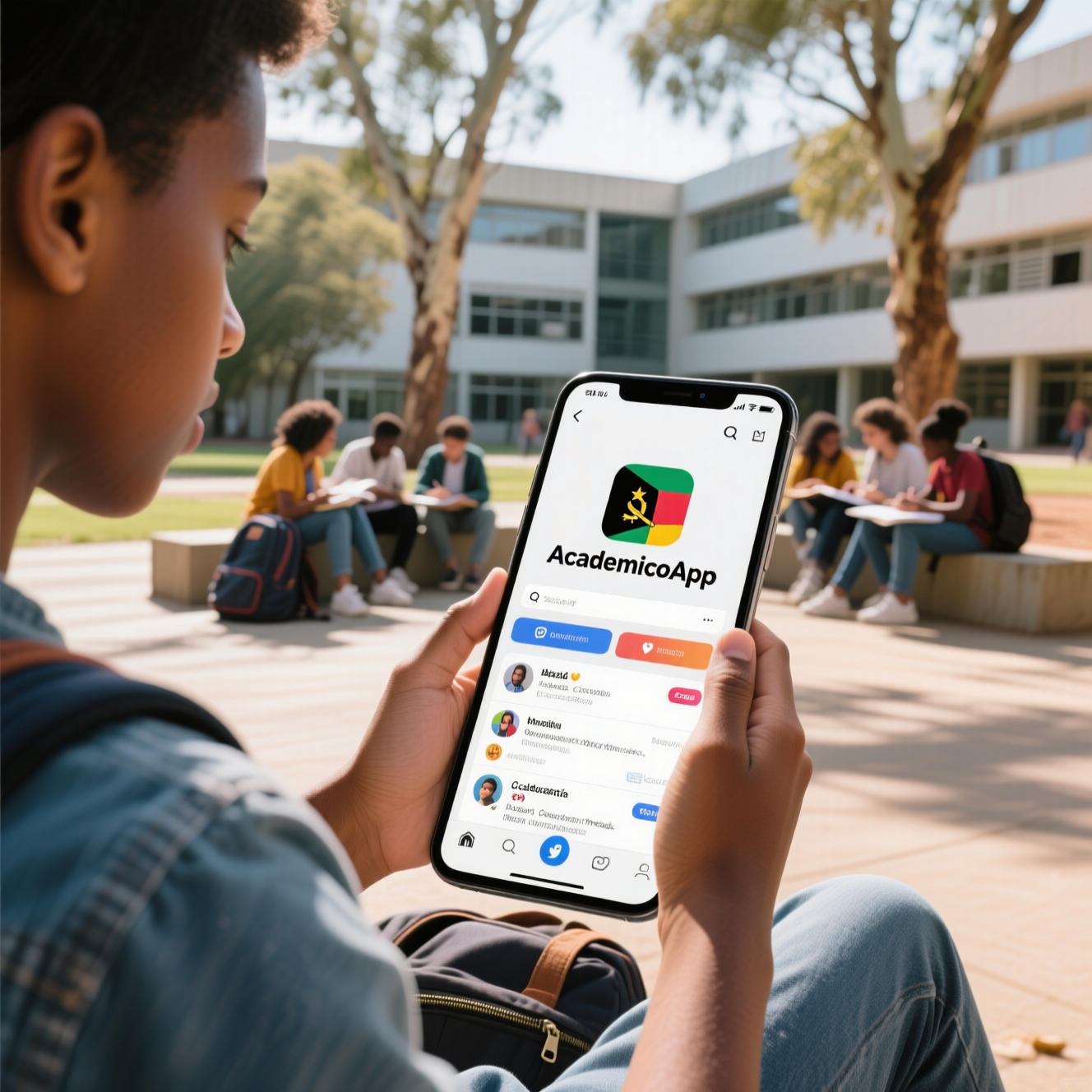 Ambiente interativo da plataforma com estudantes colaborando